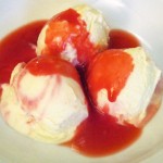Ice-cream with Raspberry Sauce