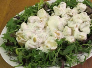 Warm potato salad with Yoghurt, lemon and chive dressing