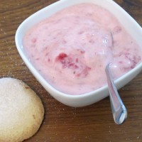 Raspberry pudding with Lemon Shortbread