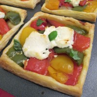 Roast Pepper and Goats Cheese Tarts
