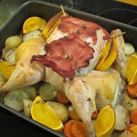 Spatchcock Chicken with Roast vegetables