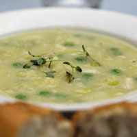 Chicken and Leek Soup with homemade bread