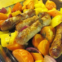 Roast Sausages with Vegetables