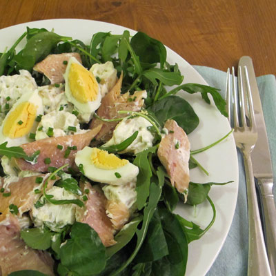 Smoked trout with potato salad